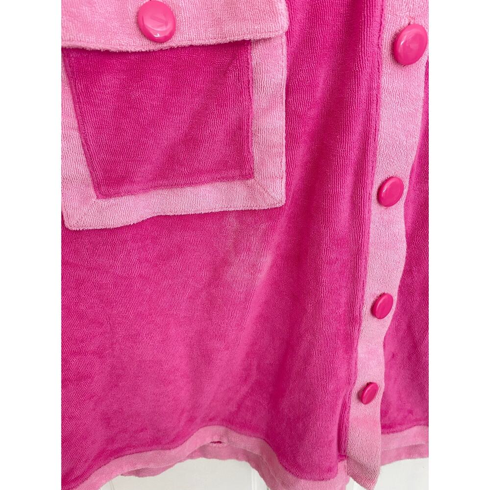 LAKE x Atlantic Pacific Darcy Terry Button Down Dress Pink Lychee Tuckernuck L - Picture 5 of 8